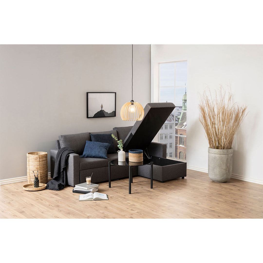 Stavanger sovesofa med chaiselong med opbevaring