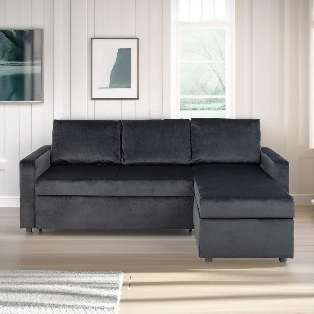 Oxford sovesofa med chaiselong med opbevaring vendbar 218 x 84 cm