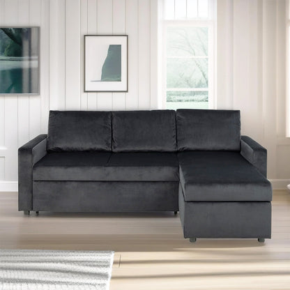 Oxford sovesofa med chaiselong med opbevaring vendbar 218 x 84 cm