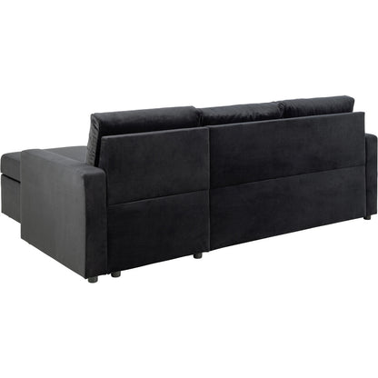 Oxford sovesofa med chaiselong med opbevaring vendbar 218 x 84 cm