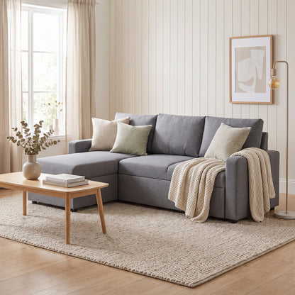 Stavanger sovesofa med chaiselong med opbevaring