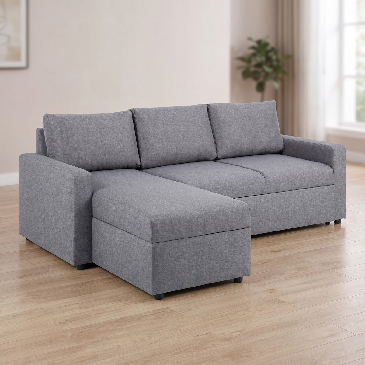 Stavanger sovesofa med chaiselong med opbevaring
