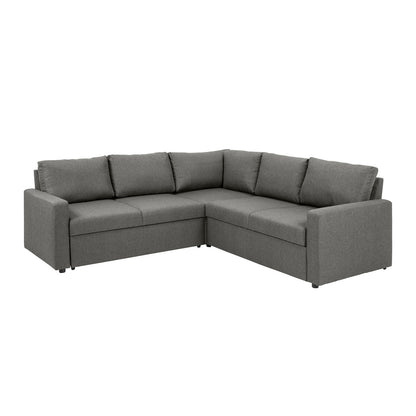 Hjørnesofa Oxford i brun med vendbar opbygning, sovefunktion og opbevaring, 228 x 228 x 85 cm