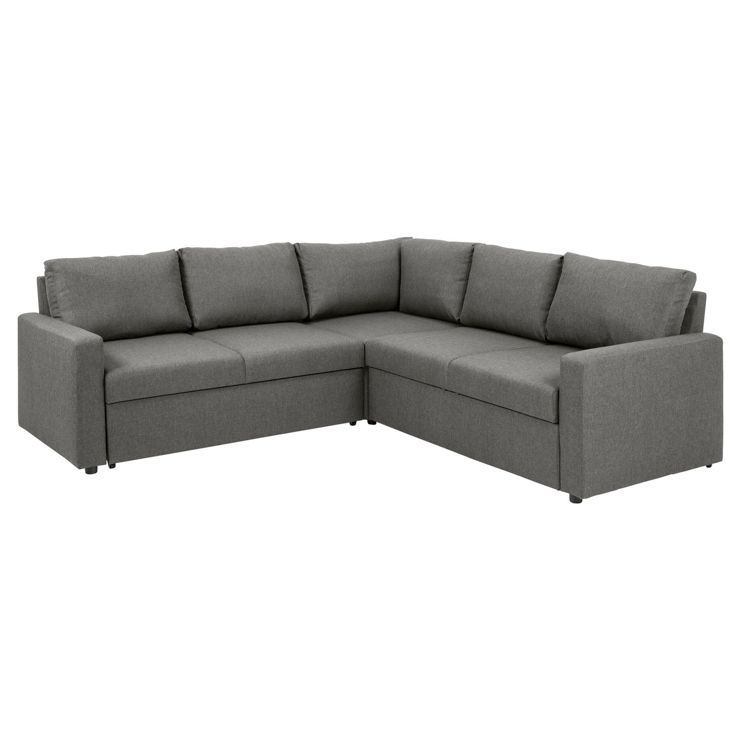 Hjørnesofa Oxford i brun med vendbar opbygning, sovefunktion og opbevaring, 228 x 228 x 85 cm