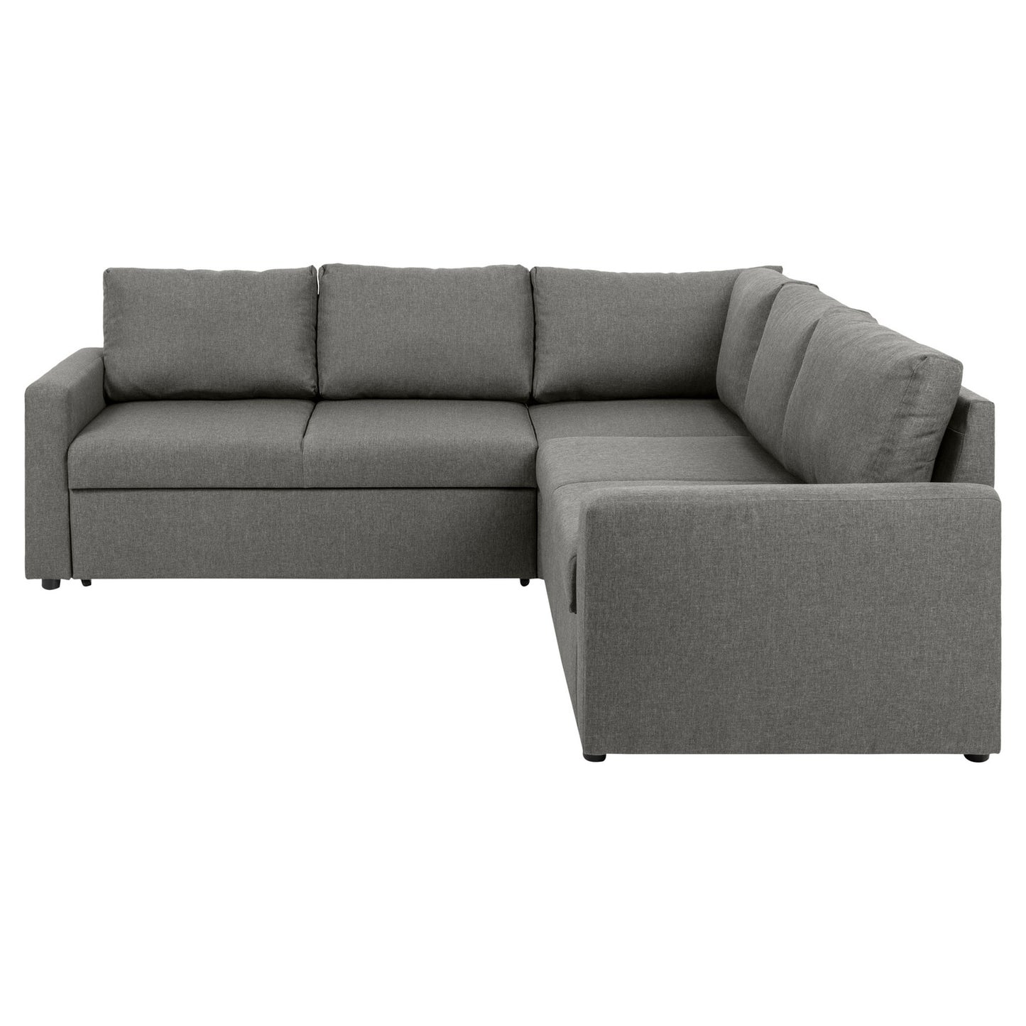 Hjørnesofa Oxford i brun med vendbar opbygning, sovefunktion og opbevaring, 228 x 228 x 85 cm