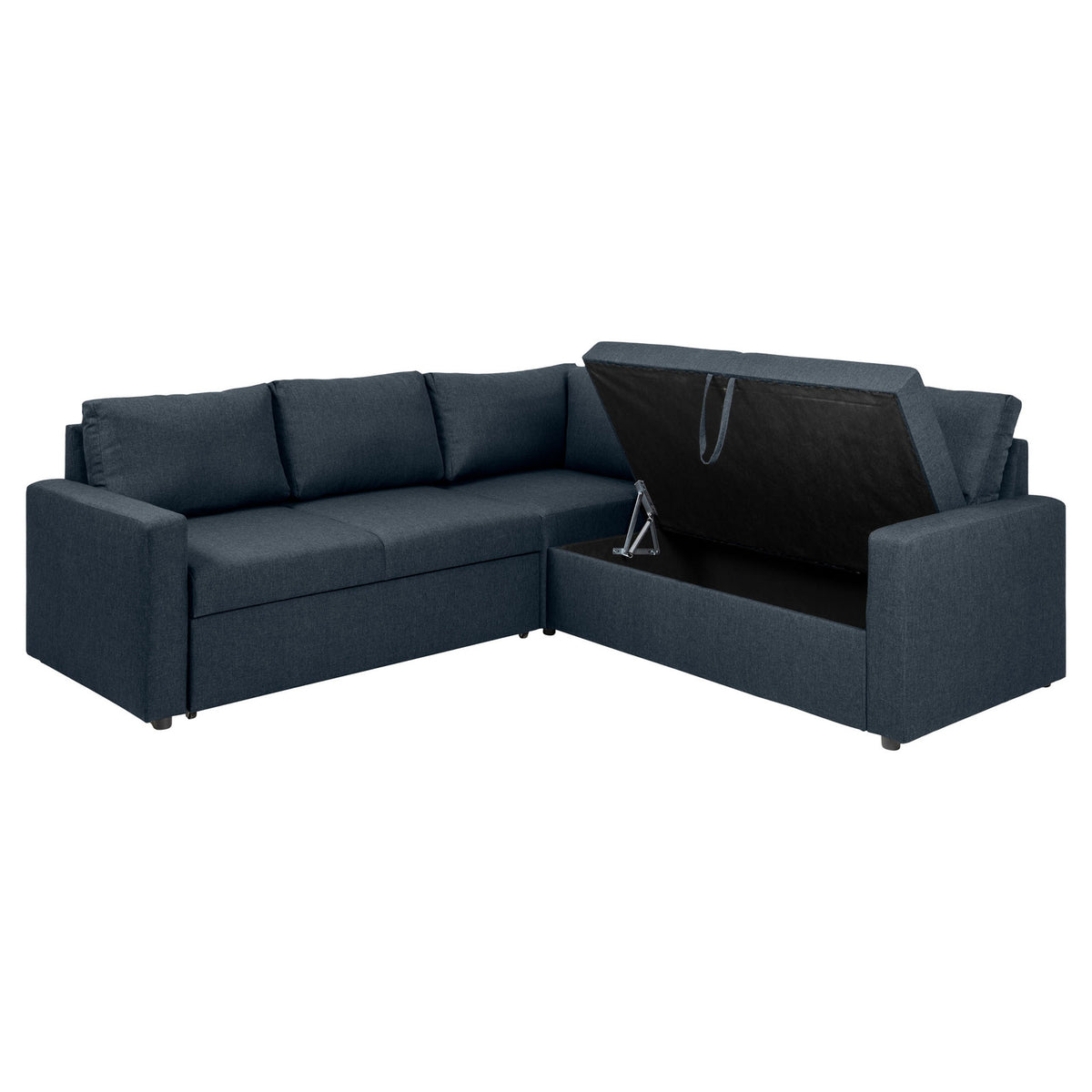 Hjørnesofa Oxford i brun med vendbar opbygning, sovefunktion og opbevaring, 228 x 228 x 85 cm