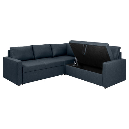 Hjørnesofa Oxford i brun med vendbar opbygning, sovefunktion og opbevaring, 228 x 228 x 85 cm
