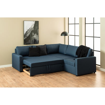 Hjørnesofa Oxford i brun med vendbar opbygning, sovefunktion og opbevaring, 228 x 228 x 85 cm