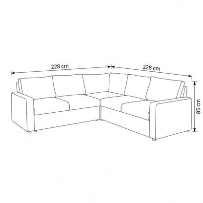 Oxford hjørnesofa med opbevaring og sovefunktion 228 x 85 cm