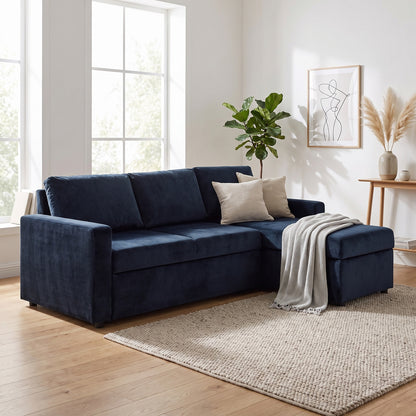 Oxford sovesofa med chaiselong med opbevaring vendbar 218 x 84 cm