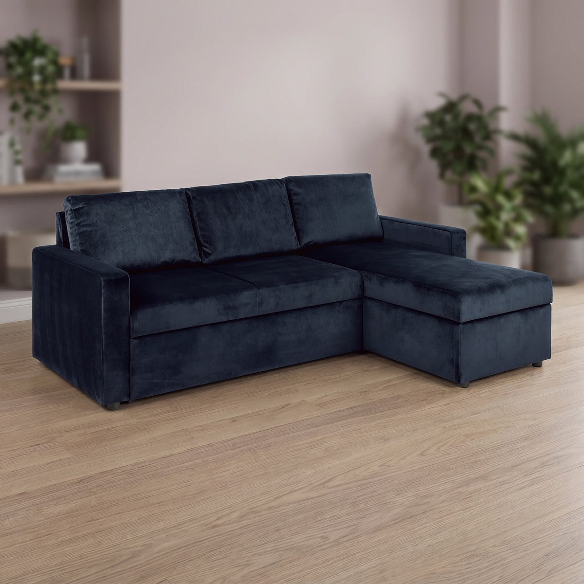 Oxford sovesofa med chaiselong med opbevaring vendbar 218 x 84 cm