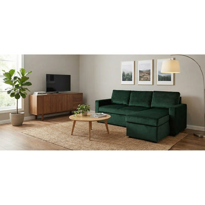 Oxford sovesofa med chaiselong med opbevaring vendbar 218 x 84 cm