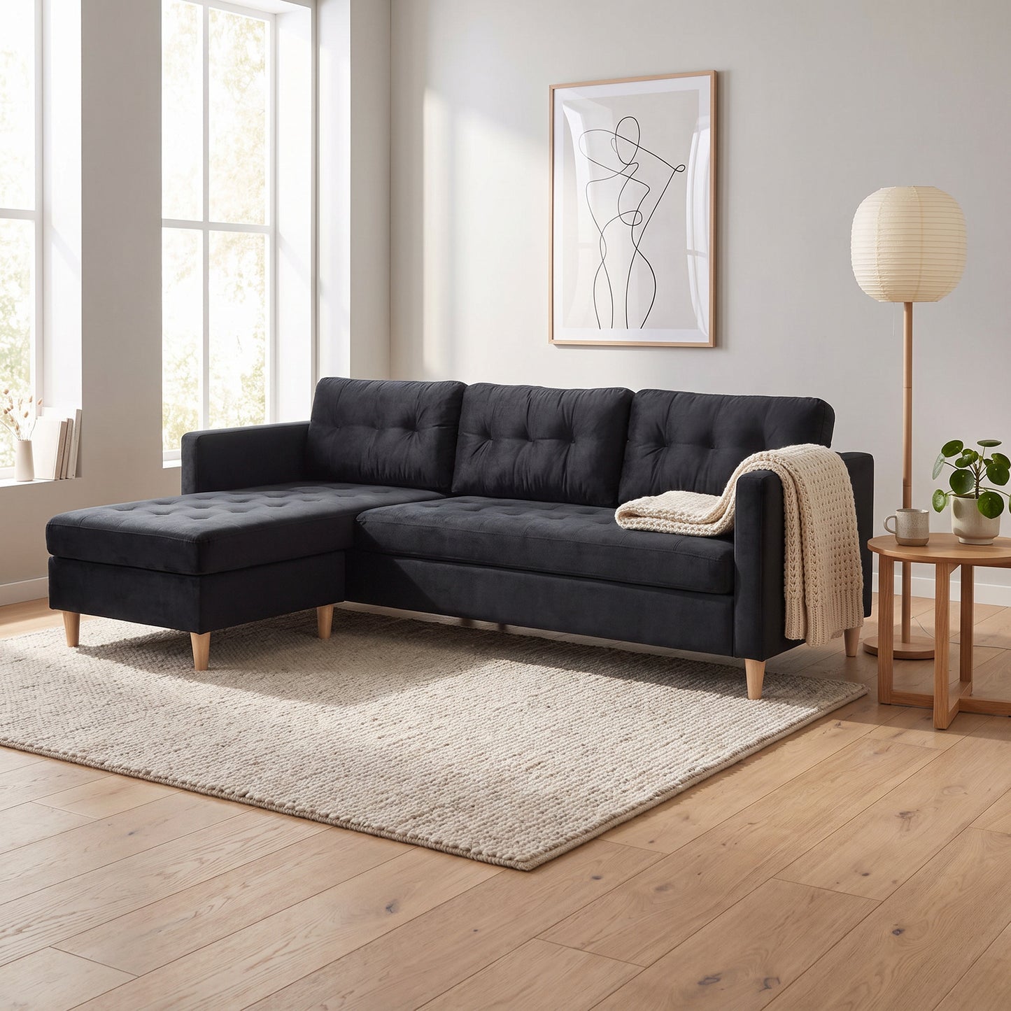 New Orleans sofa med chaiselong venstrevendt 219 x 80 cm