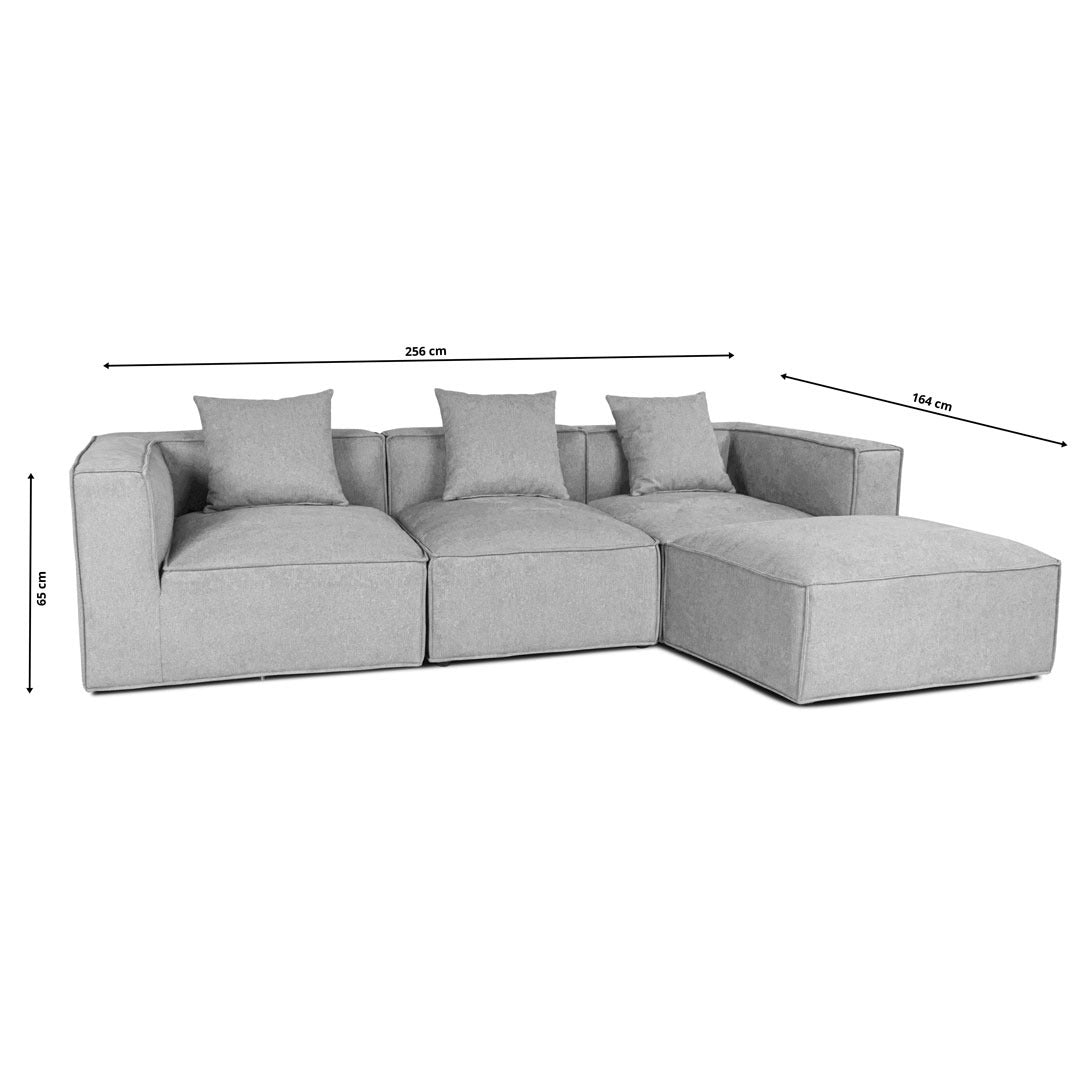 Madrid sofa med chaiselong højrevendt 256 x 65 cm