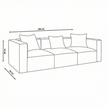 Madrid 3-personers sofa 256 x 65 cm