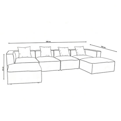Madrid sofa med chaiselong