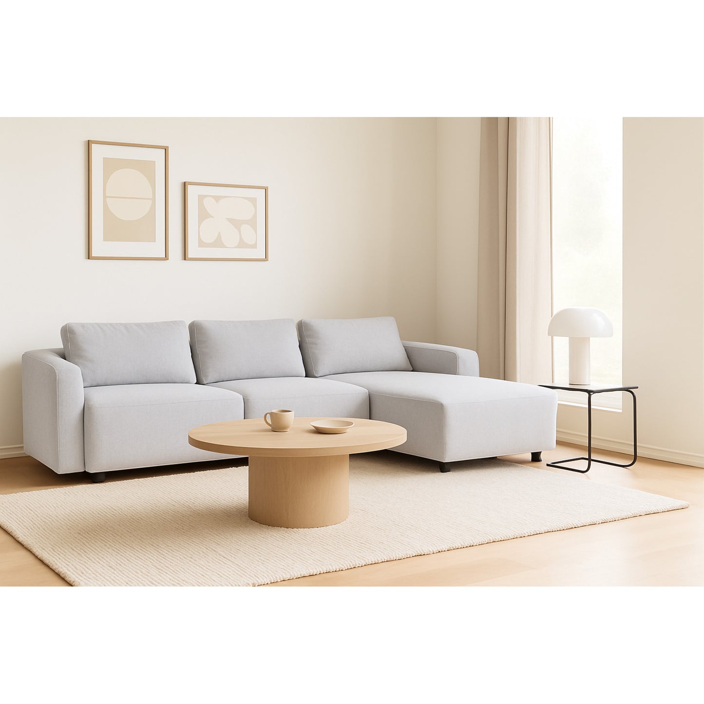 Budapest 2-personers sofa med chaiselong højrevendt 162 x 312 cm