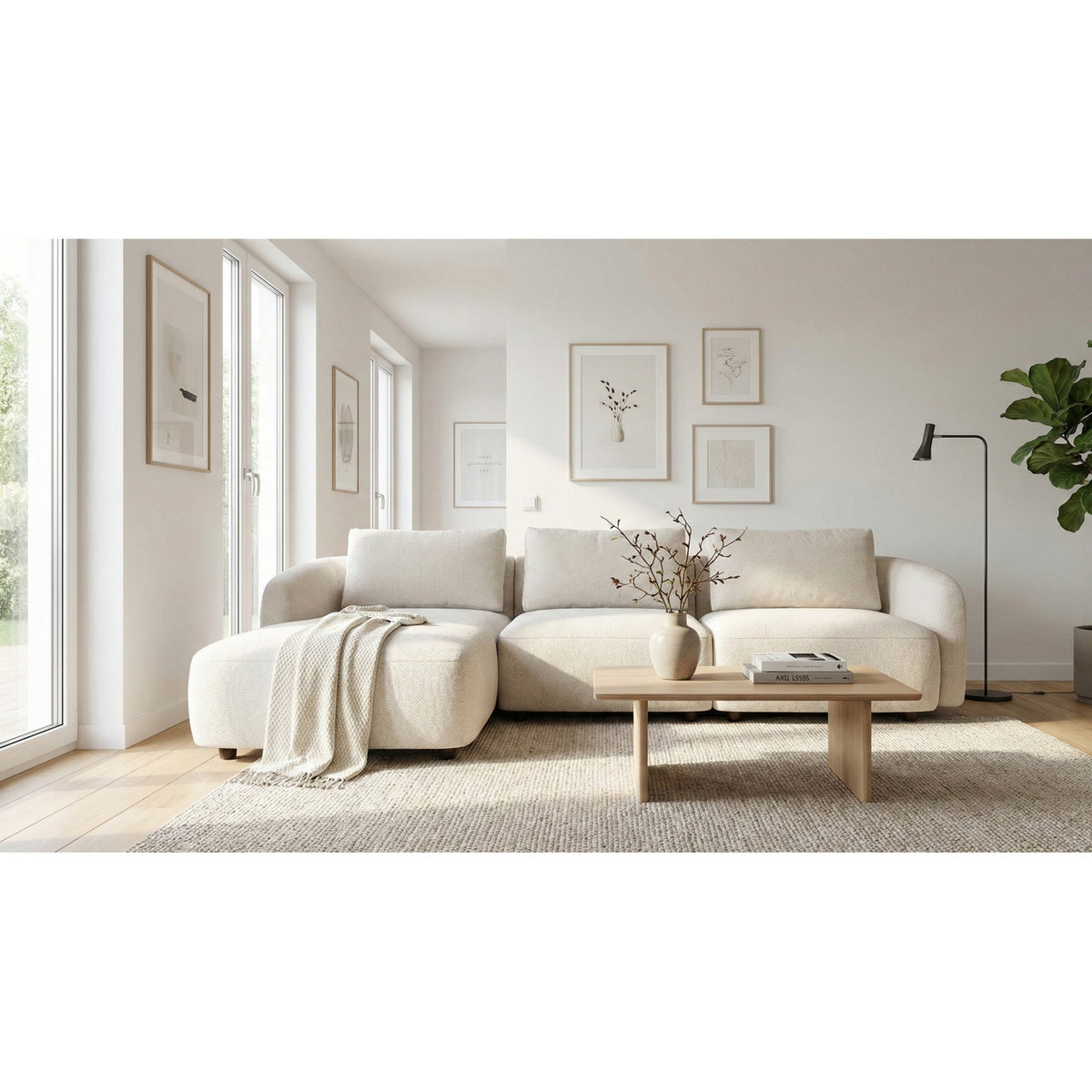 Budapest 2-personers sofa med chaiselong venstrevendt 162 x 312 cm