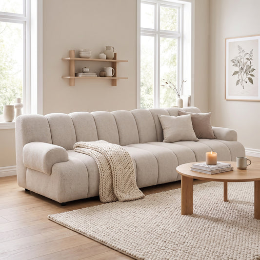 Zurich modulsofa 95 x 295 cm i sandfarvet
