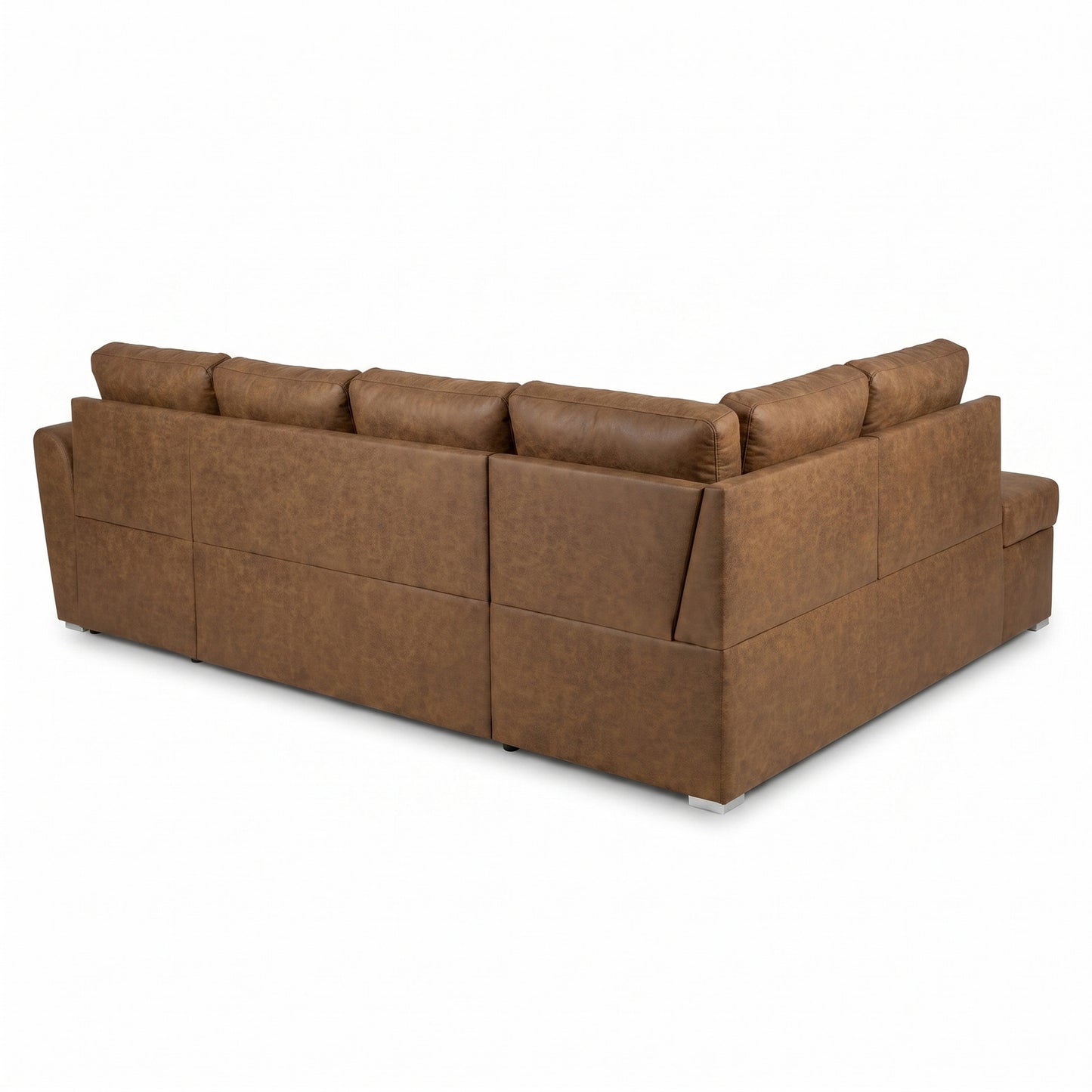 U-sofa Tromso i brun med chaiselong til højre, sovefunktion og opbevaring, 297 x 203 x 85 cm