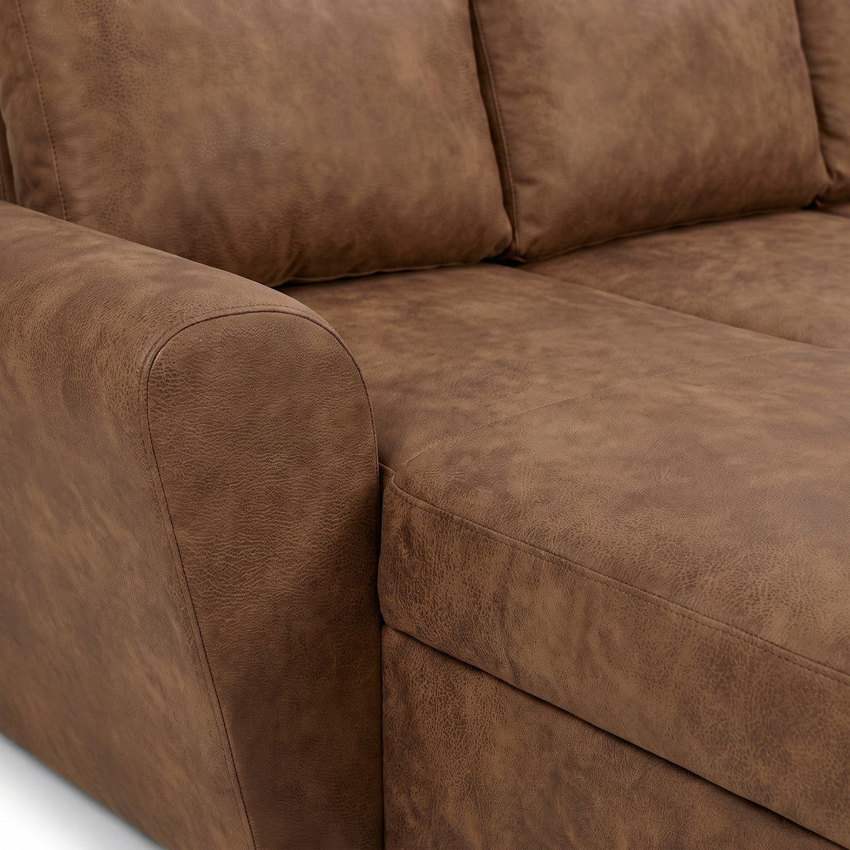U-sofa Tromso i brun med chaiselong til venstre, sovefunktion og opbevaring, 297 x 203 x 85 cm