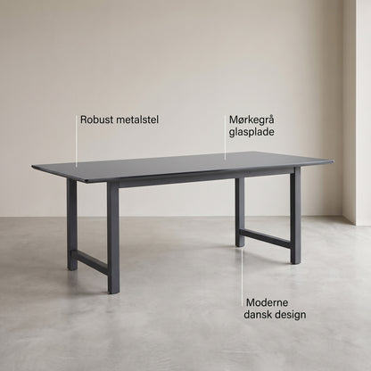 Lissabon spisebord 100 x 220 cm i sort