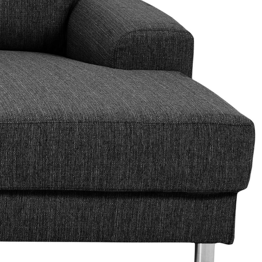 Milano hjørnesofa med chaiselong venstrevendt 287 x 80 cm i antracitgrå