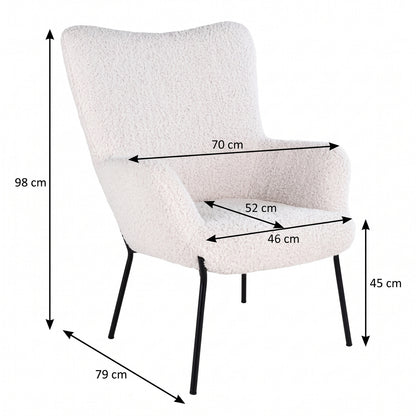 Lænestol Monaco, polyester/stof og metal