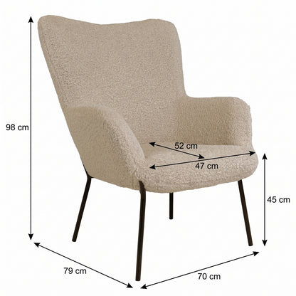 Lænestol Monaco, polyester/stof og metal