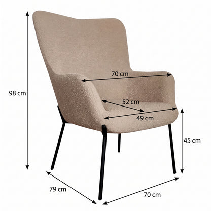 Lænestol Monaco, polyester og metal