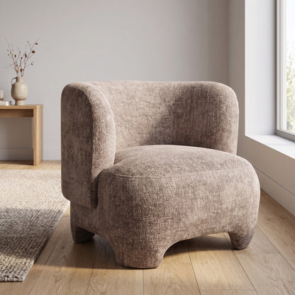Lænestol New Delhi i beige, polyester, 77 x 79 x 72 cm