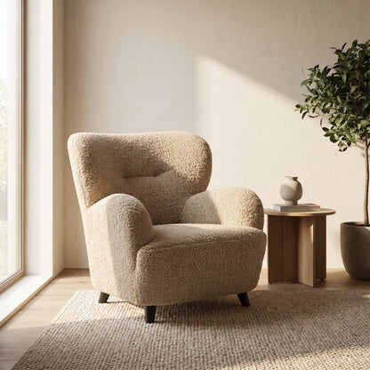 Lænestol Cambridge i brun, polyester, 84 x 86 x 87 cm
