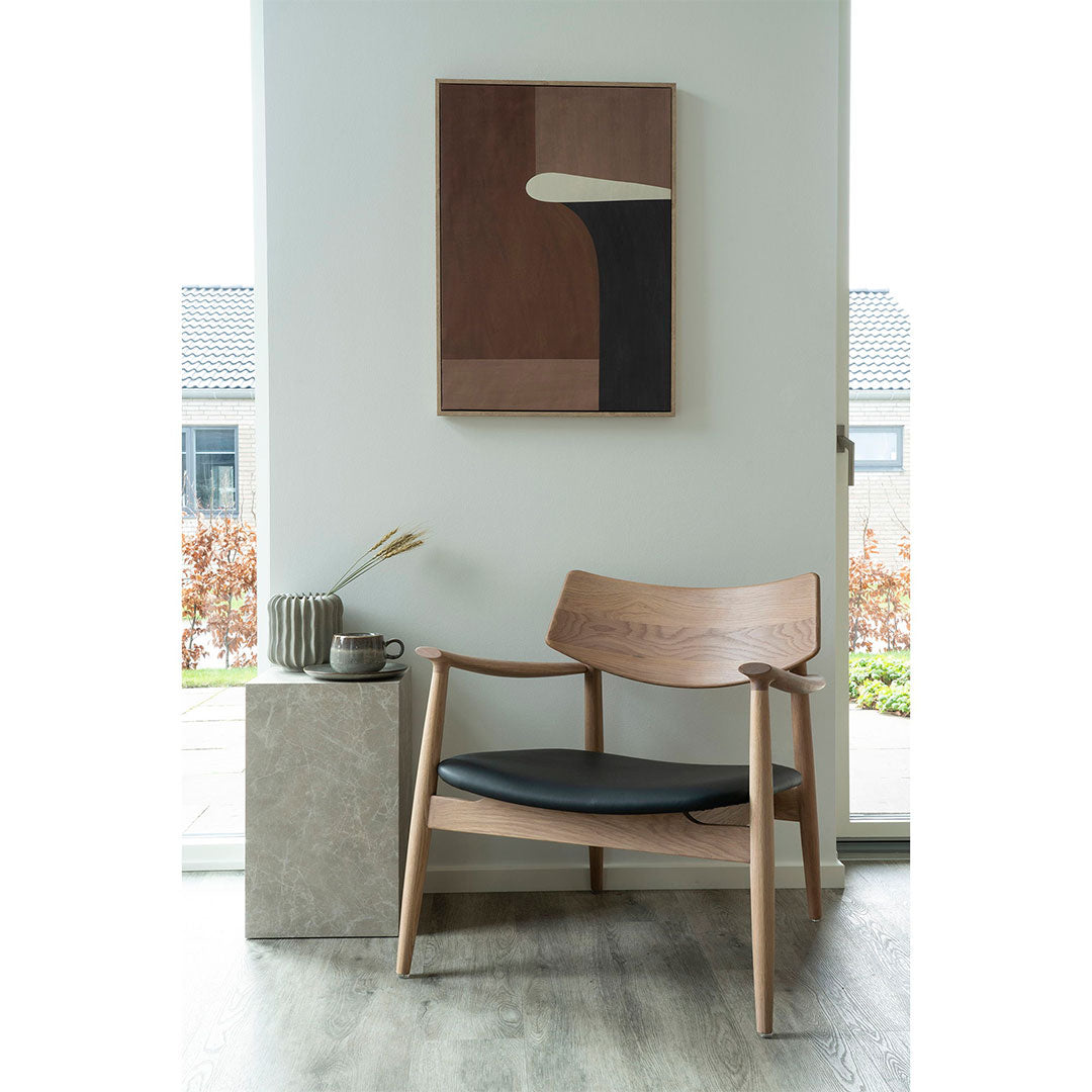 Lænestol Chester i naturfarvet, kunstlæder, 75 x 71 x 71 cm