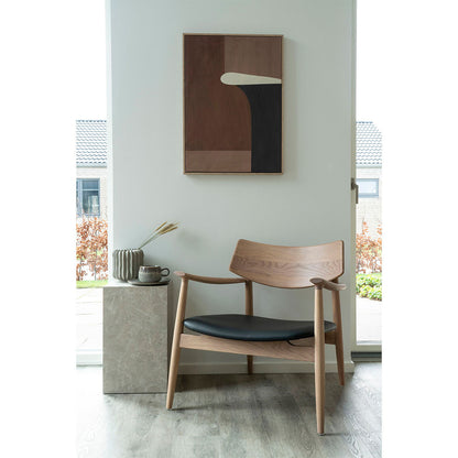 Lænestol Chester i naturfarvet, kunstlæder, 75 x 71 x 71 cm