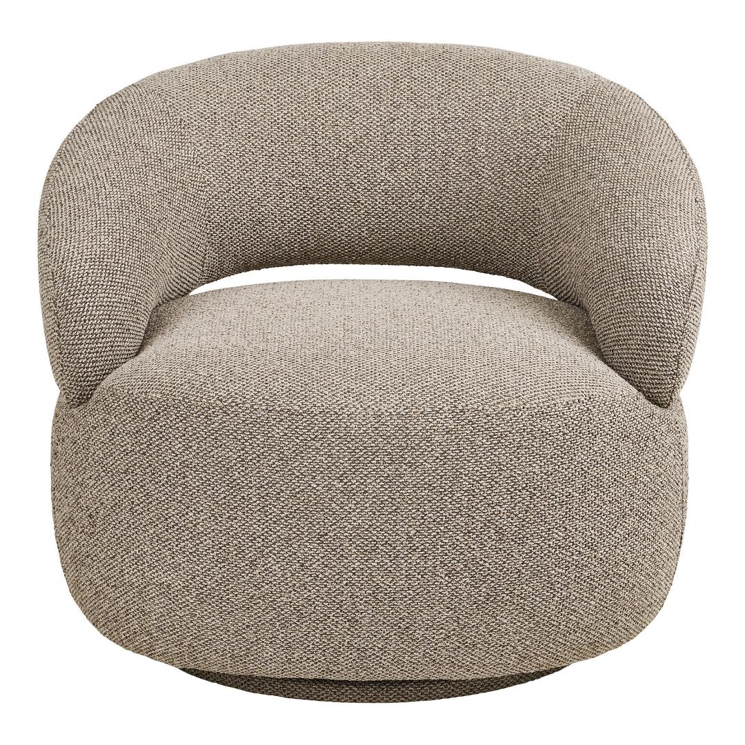 Drejestol Lausanne i sandfarvet, polyester, 83 x 88 x 72 cm
