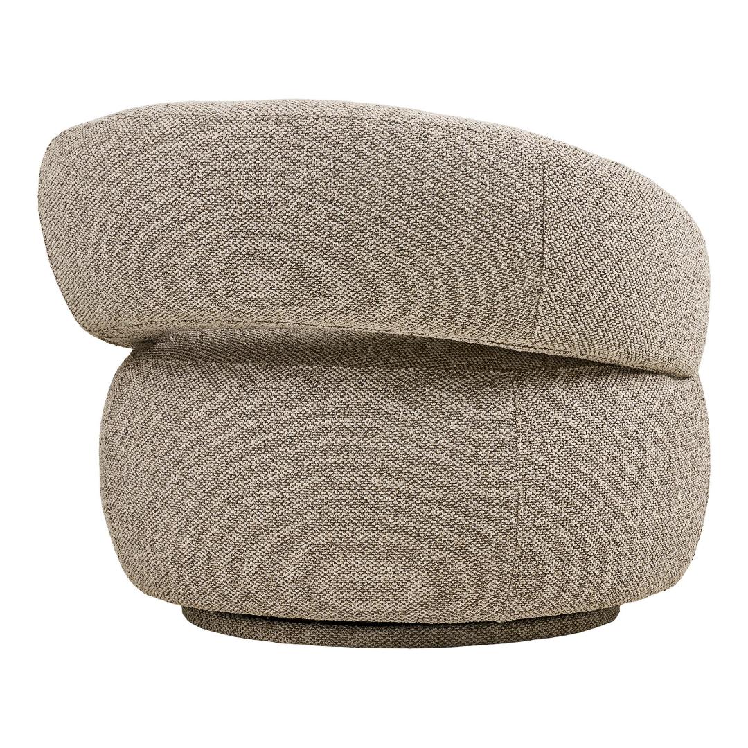 Drejestol Lausanne i sandfarvet, polyester, 83 x 88 x 72 cm