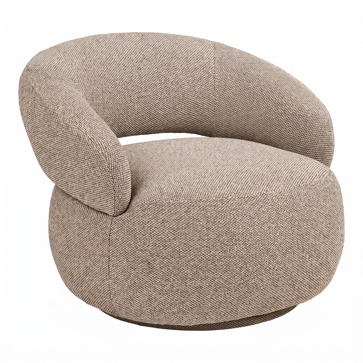 Drejestol Lausanne i sandfarvet, polyester, 83 x 88 x 72 cm