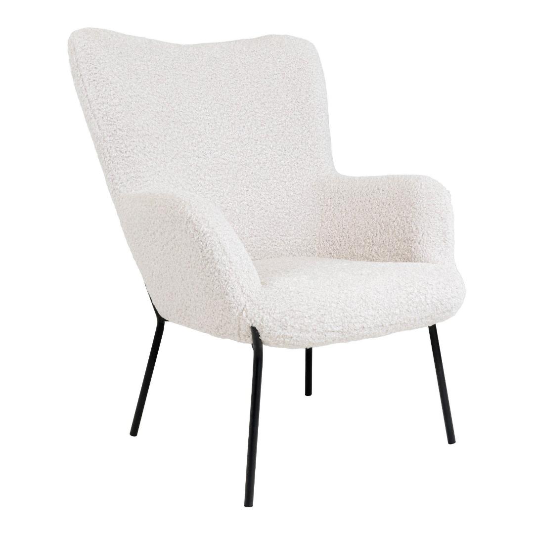 Lænestol Monaco med fodskammel, polyester og metal