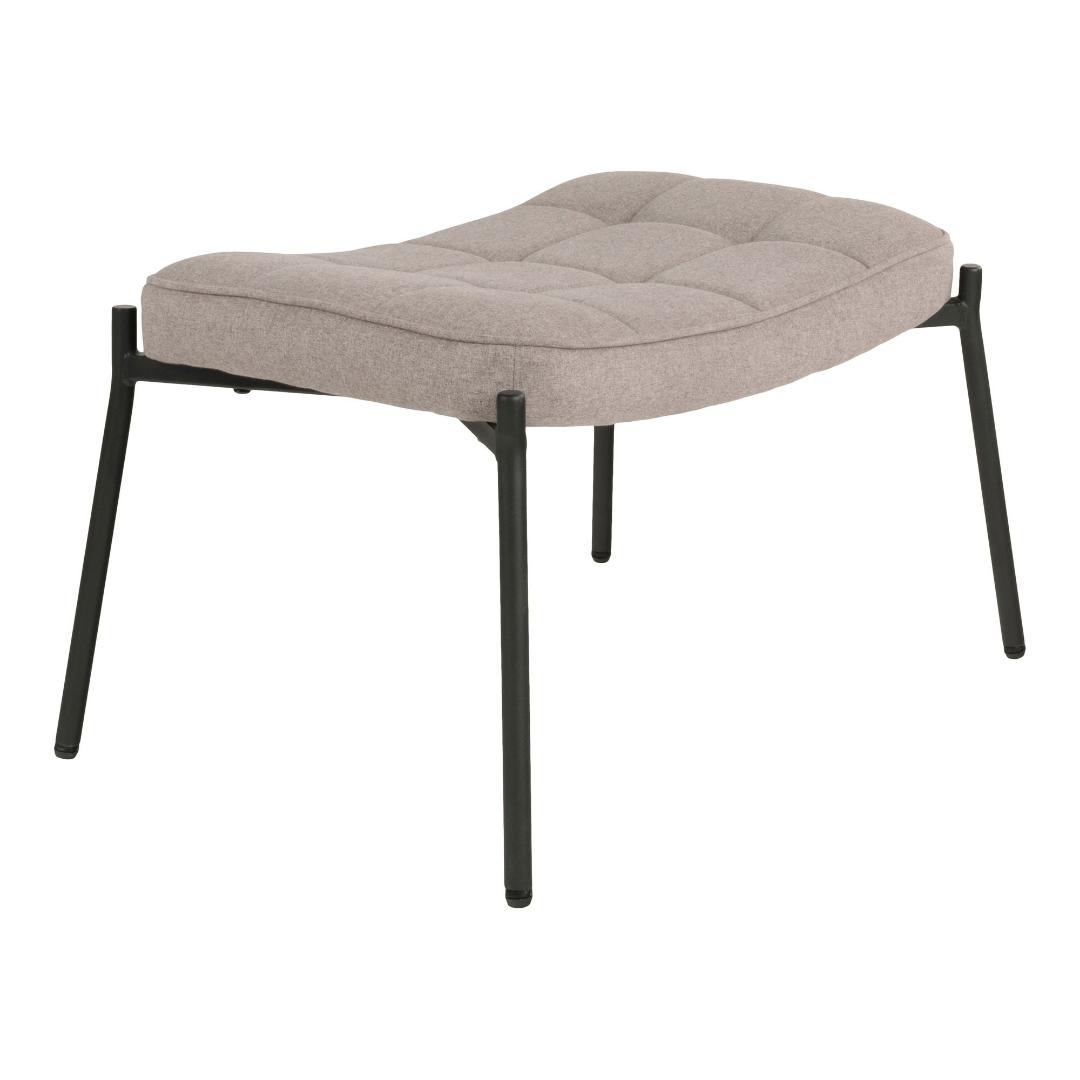 Lænestol Monaco med fodskammel, polyester og metal