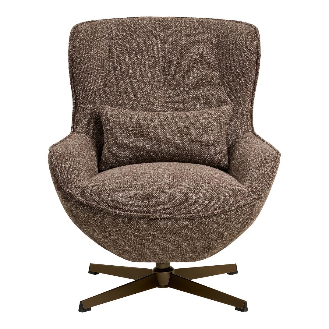 Drejestol Luzern i brun, polyester, 88 x 76 x 90 cm