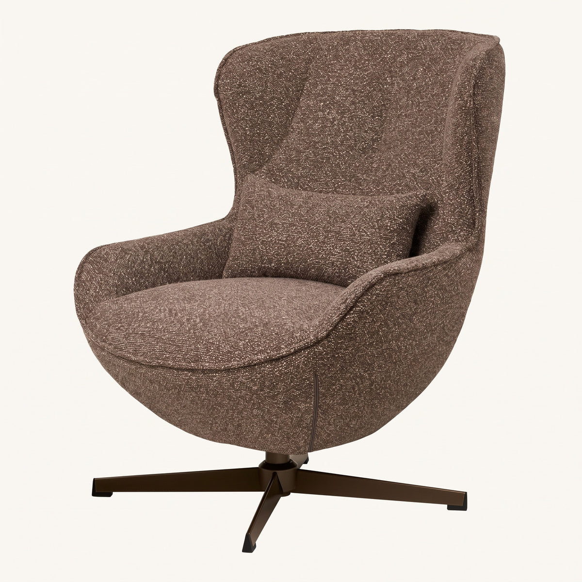 Drejestol Luzern i brun, polyester, 88 x 76 x 90 cm