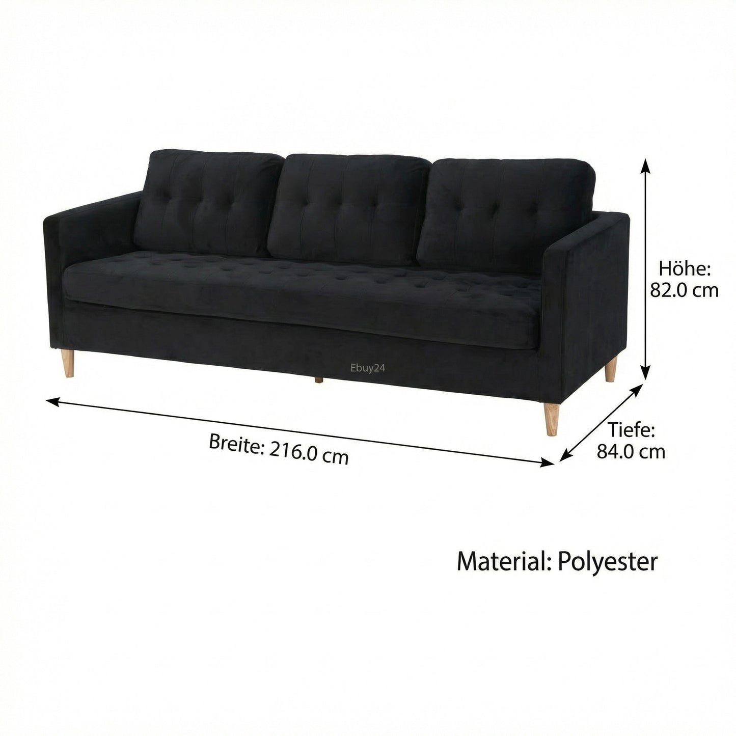 New Orleans 3-personers sofa 216 x 82 cm