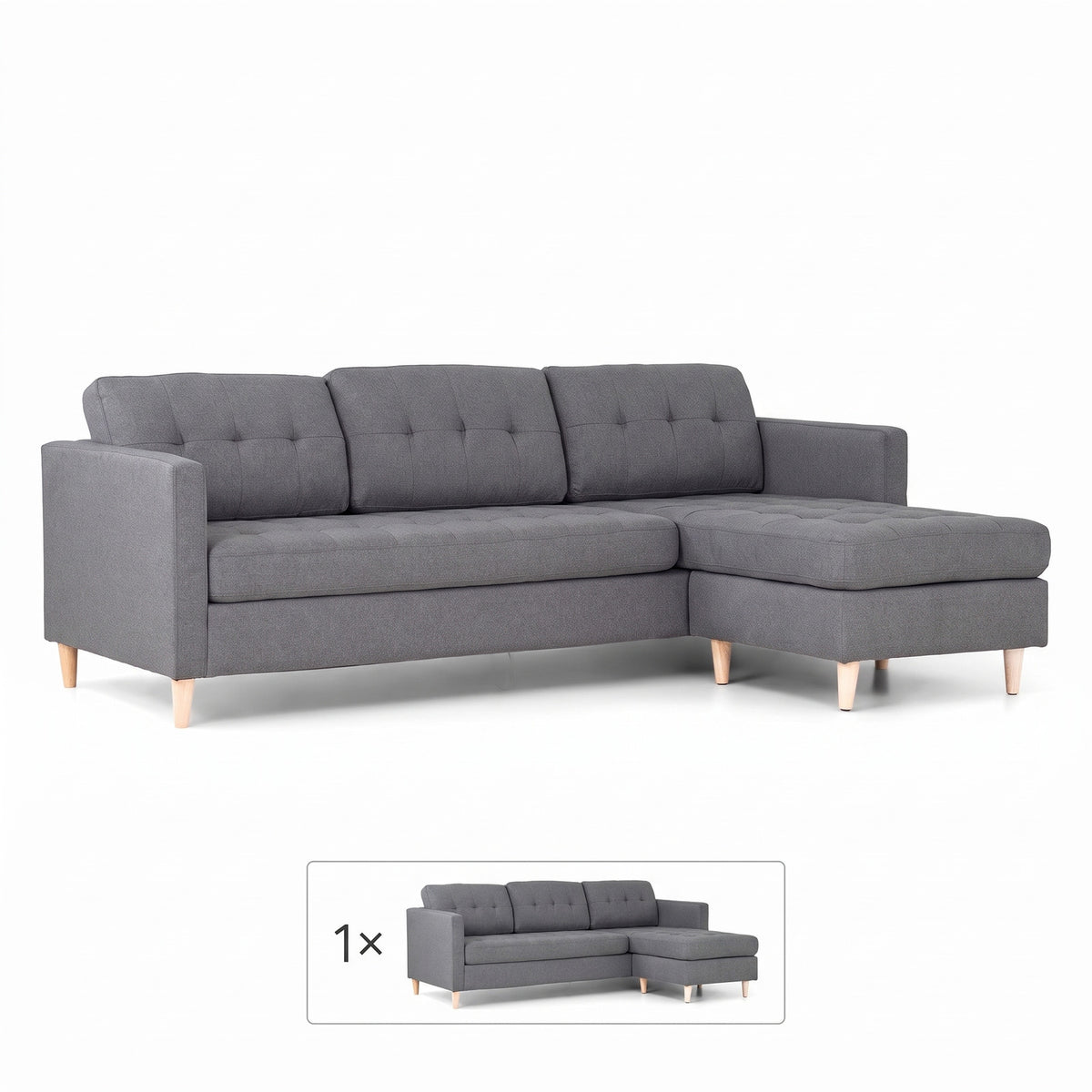 New Orleans sofa med chaiselong venstrevendt 219 x 80 cm
