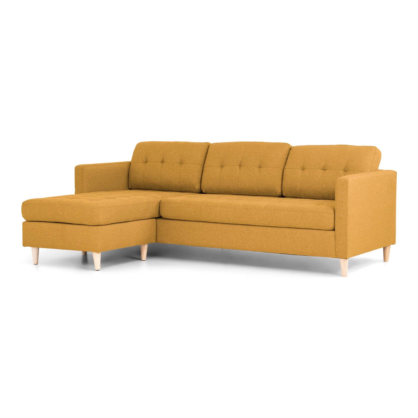 New Orleans L-sofa venstrevendt 219 x 80 cm i karrygul/gul