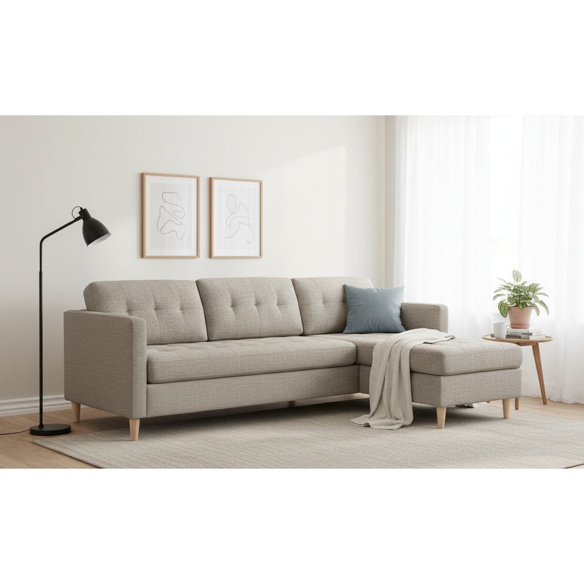 New Orleans sofa med chaiselong venstrevendt 219 x 80 cm
