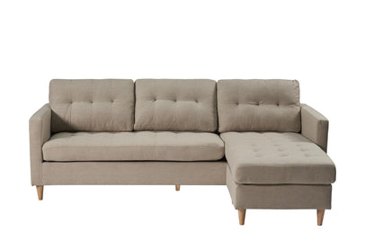 New Orleans chaiselongsofa venstrevendt 219 x 82 cm i sandfarvet