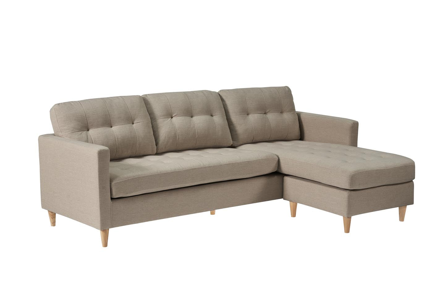 New Orleans chaiselongsofa venstrevendt 219 x 82 cm i sandfarvet