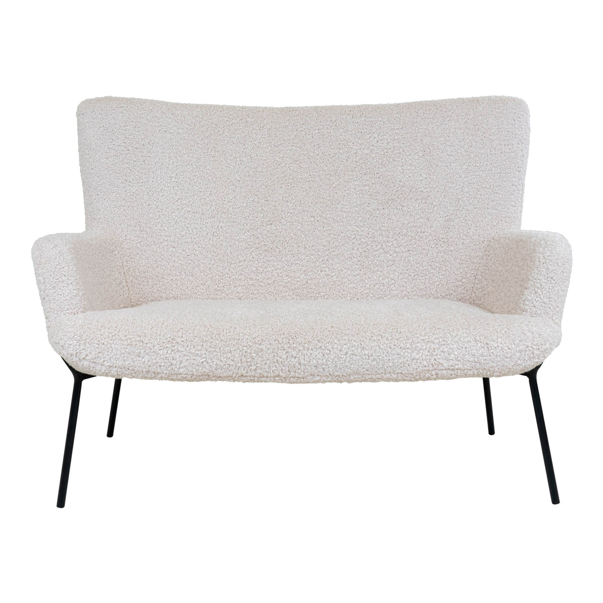 Sofa Monaco i hvid, polyester/stof og metal, 73 x 128 x 97 cm