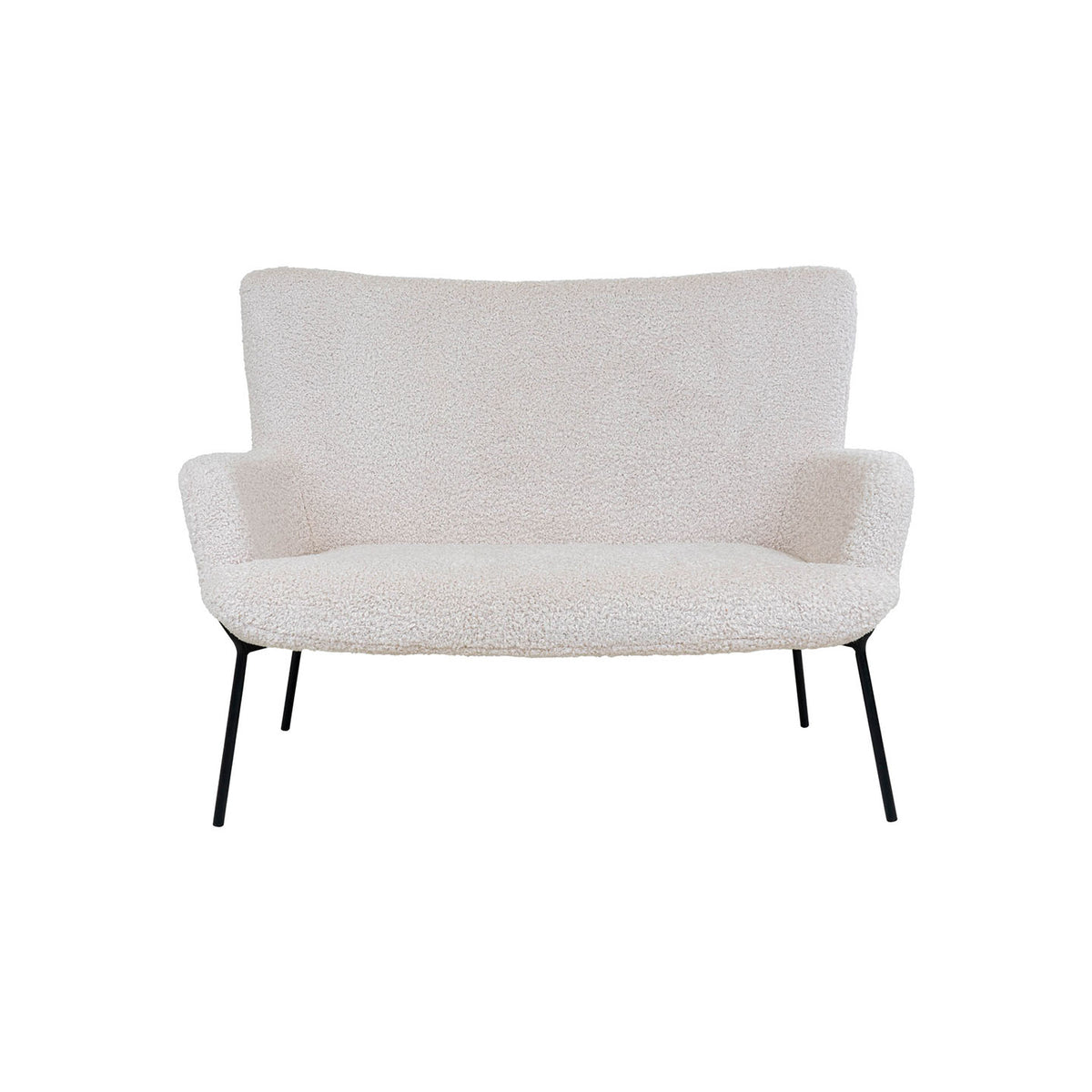 Sofa Monaco i hvid, polyester/stof og metal, 73 x 128 x 97 cm