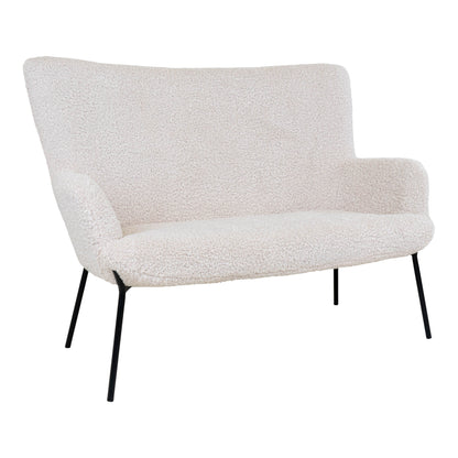 Sofa Monaco i hvid, polyester/stof og metal, 73 x 128 x 97 cm